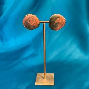 Abalone abstract swirl stud earrings